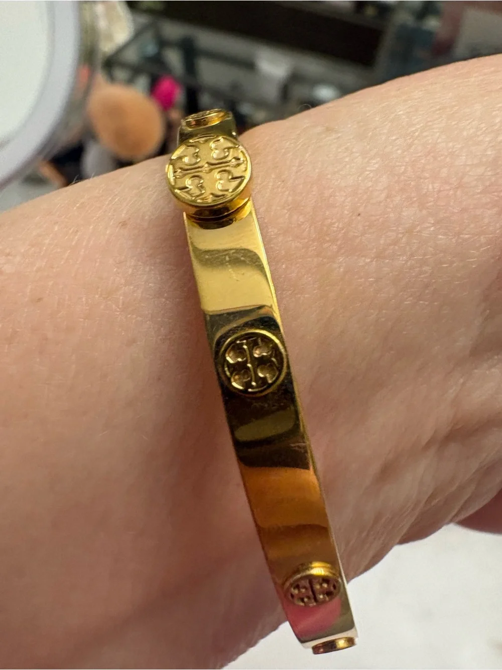 Tory Burch Gold Logo Bangle Bracelet
